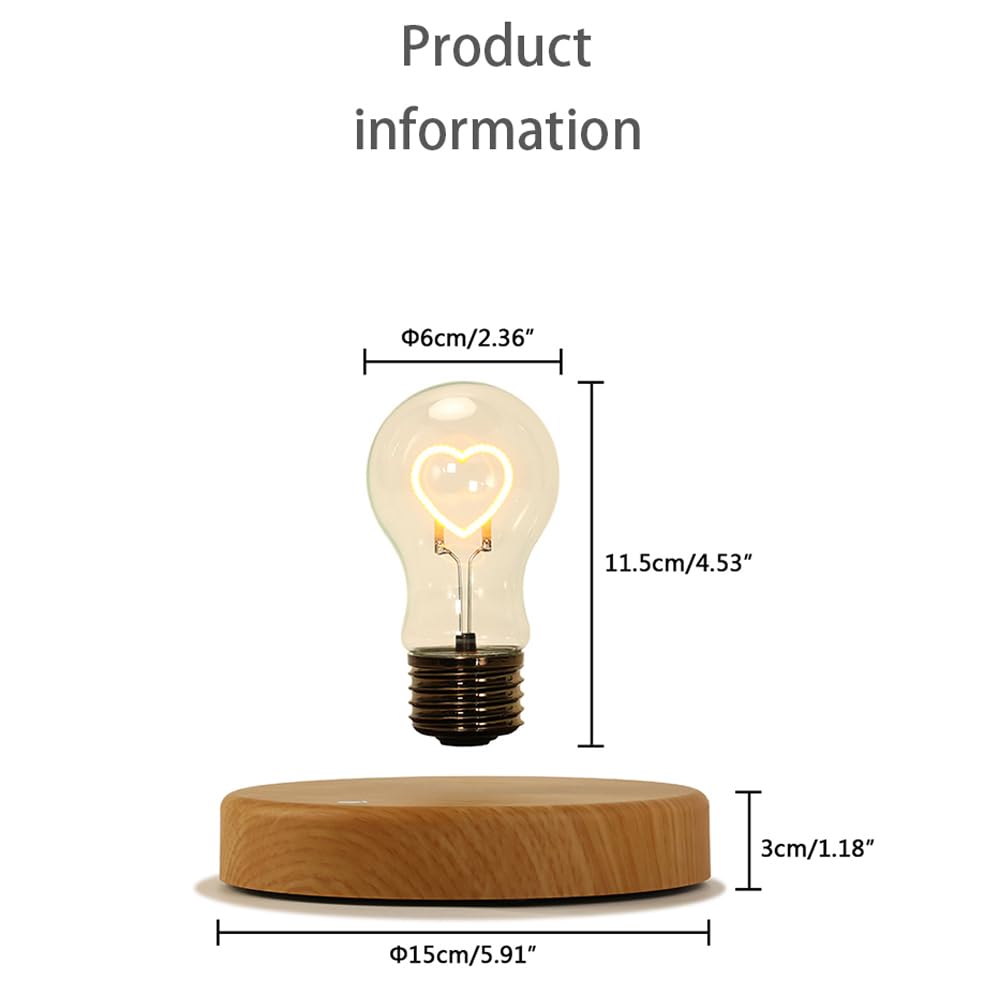 Levitating Heart LED Bulb Lamp © Ⓢ