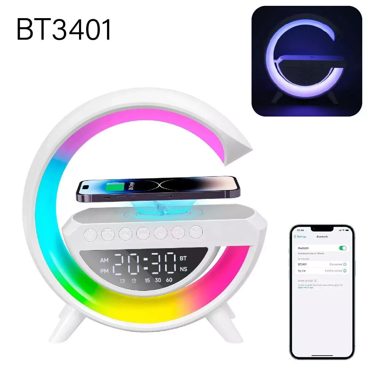 Digital Led Wireless Charger Speaker